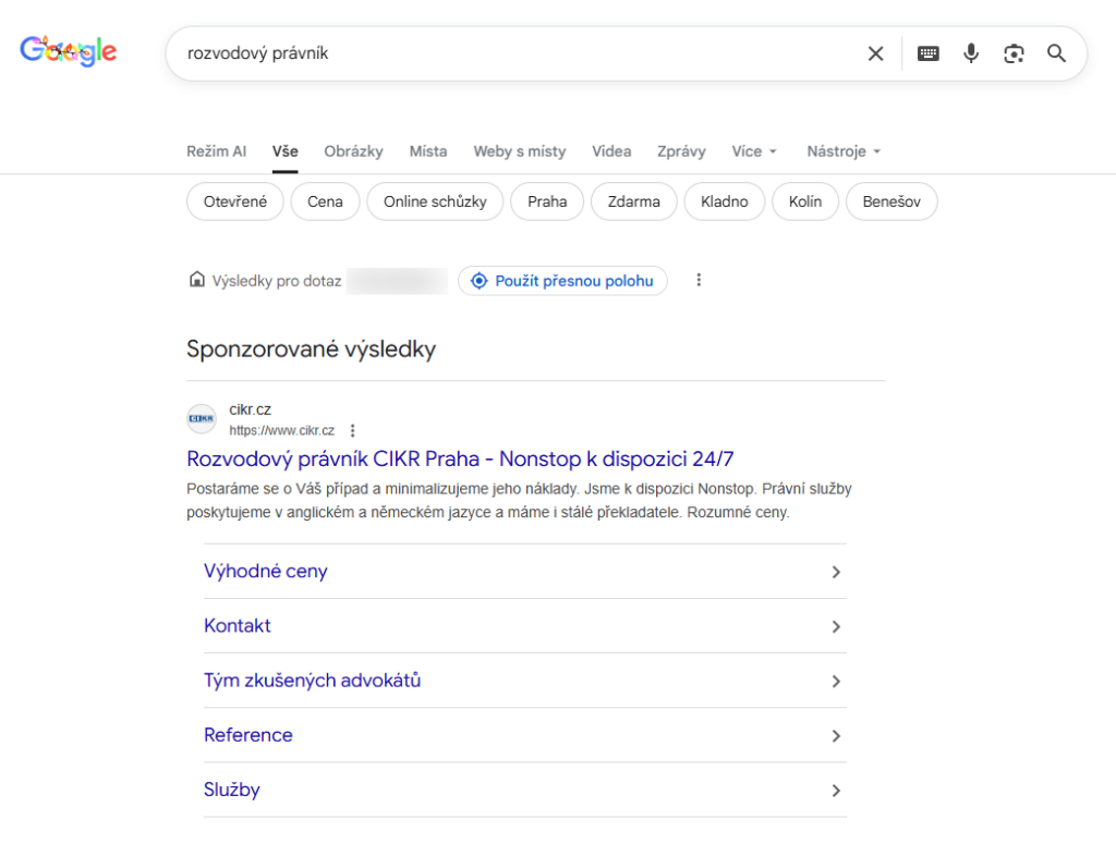 Výsledky PPC kampaní Cikr